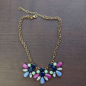 Jcrew Store Not Factory statement crystal Flowers Bib necklace
